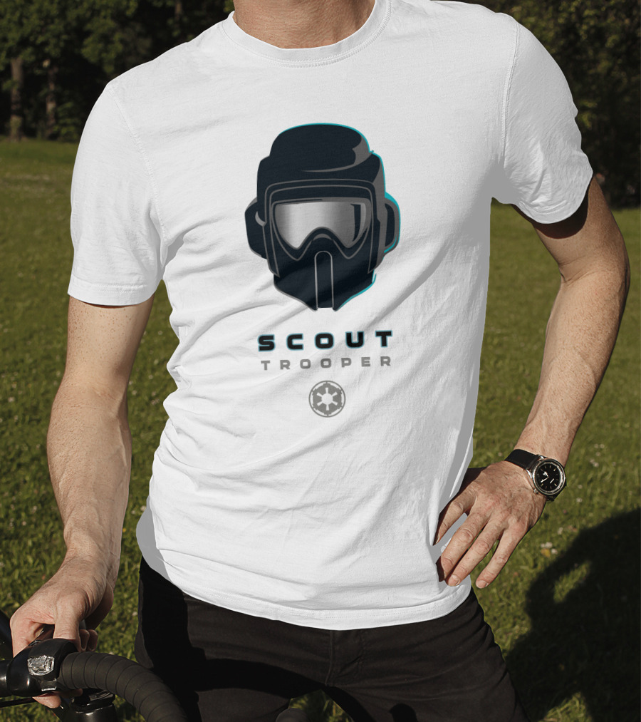 Scout Trooper Helmet With Galactic Empire Emblem T-Shirt