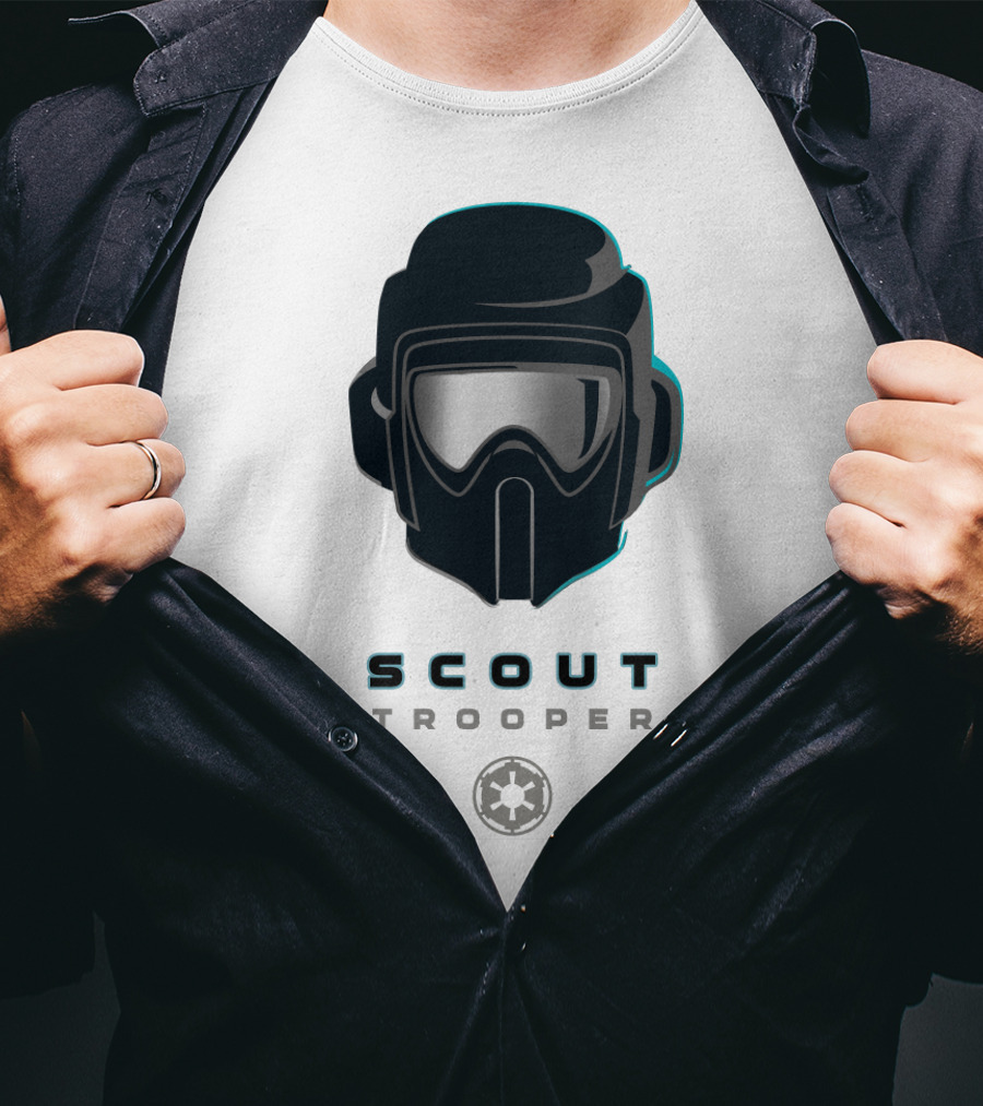 Scout Trooper Helmet With Galactic Empire Emblem T-Shirt