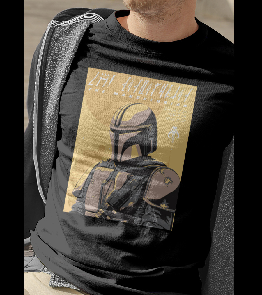 The Mandalorian Cell Shade Star Wars Bounty Hunter Art Deco T-Shirt