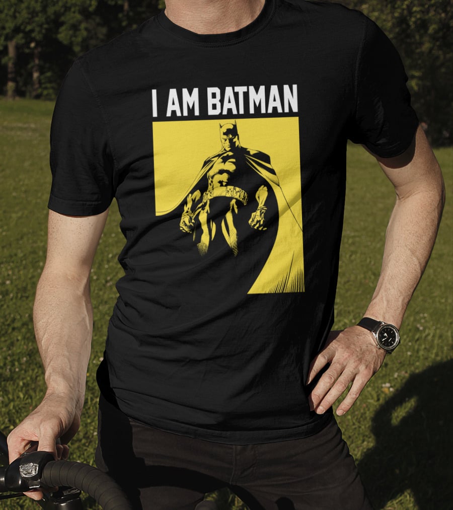 I Am Batman Yellow Black Bold Shadow T-Shirt