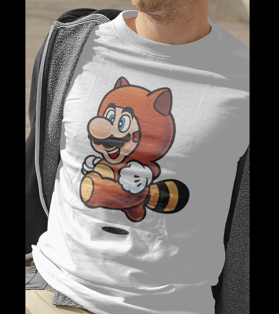 Tanooki Mario Super Leaf Power-Up Classic Look T-Shirt