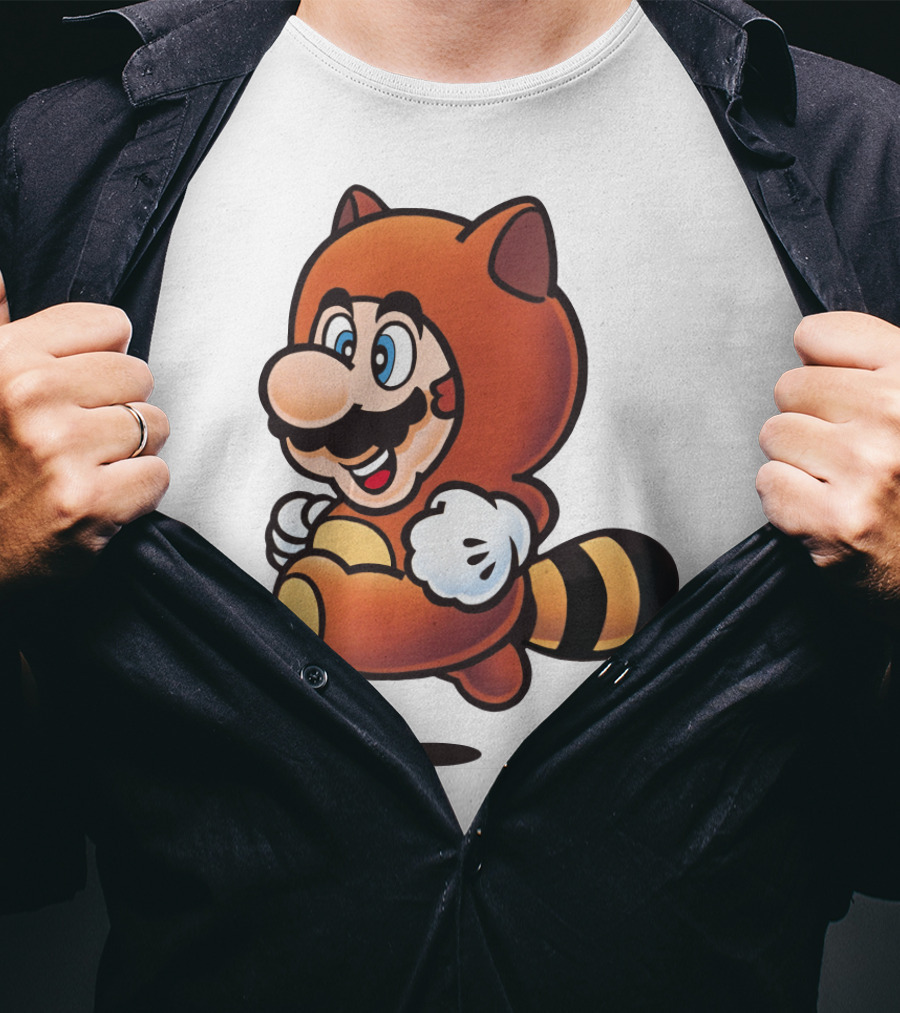 Tanooki Mario Super Leaf Power-Up Classic Look T-Shirt