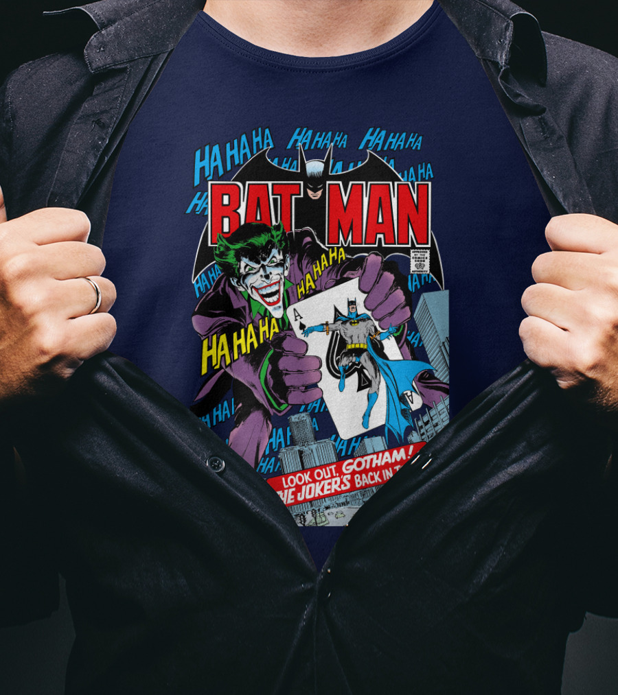 BATMAN Look Out Gotham The Joker's Back In Town HA HA HA T-Shirt