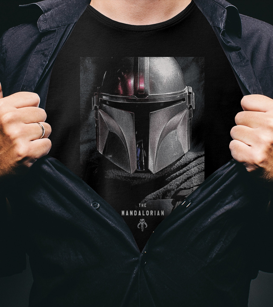 The Mandalorian Shiny Mysterious Star Wars Helmet T-Shirt