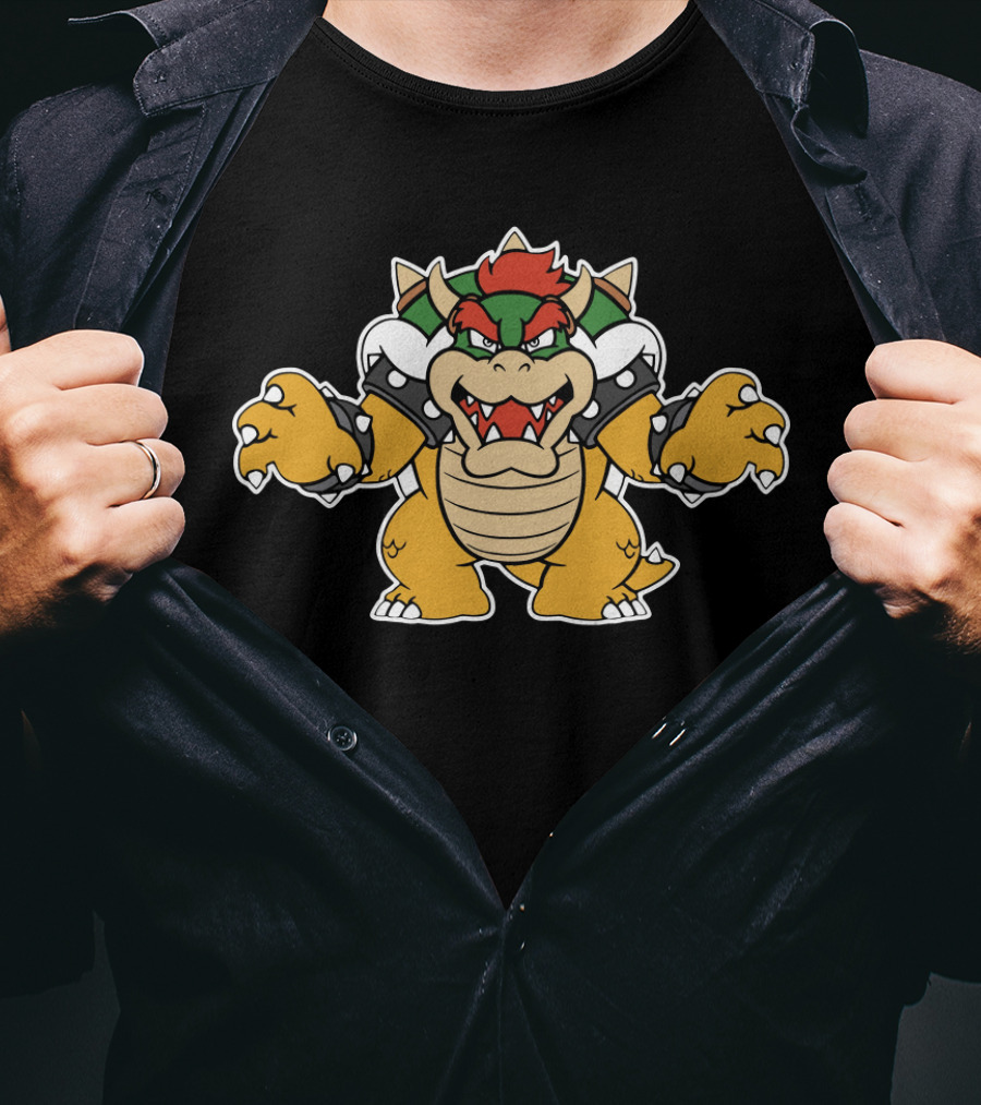 Here's Bowser Mario Villain Roaring Stance T-Shirt