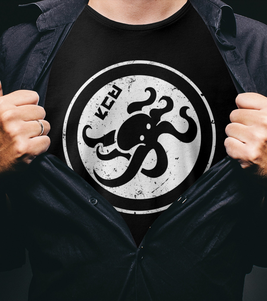 Splatoon-Inspired Octopus Emblem With Inkling Script Circle T-Shirt