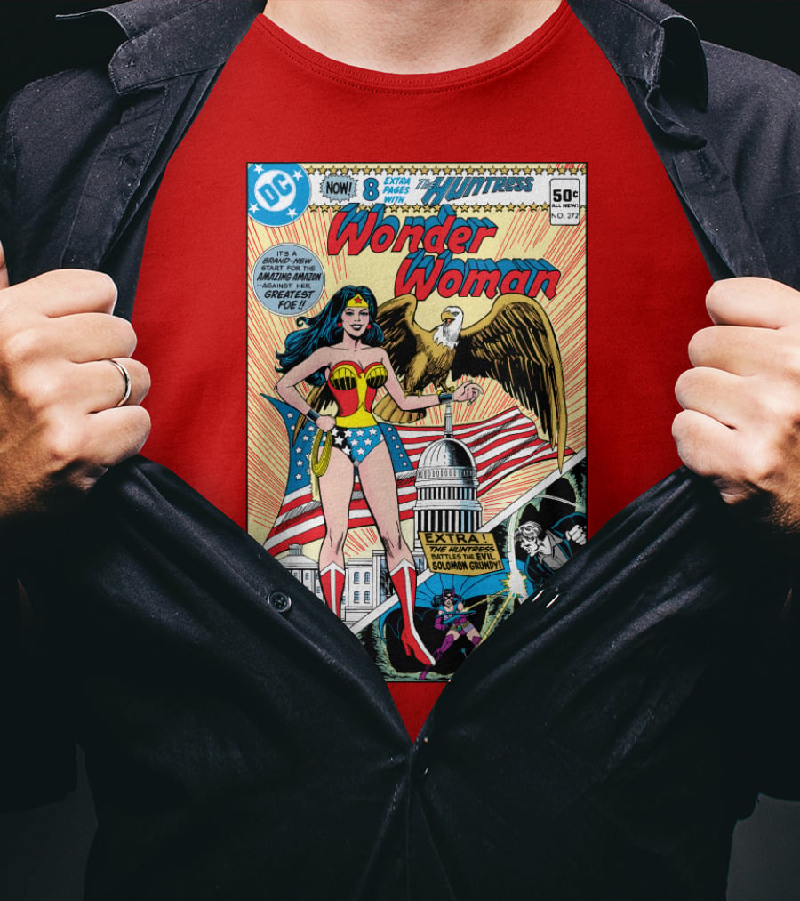 Wonder Woman DC Comics Huntress 1977 Solomon Grundy Patriotic Cover T-Shirt