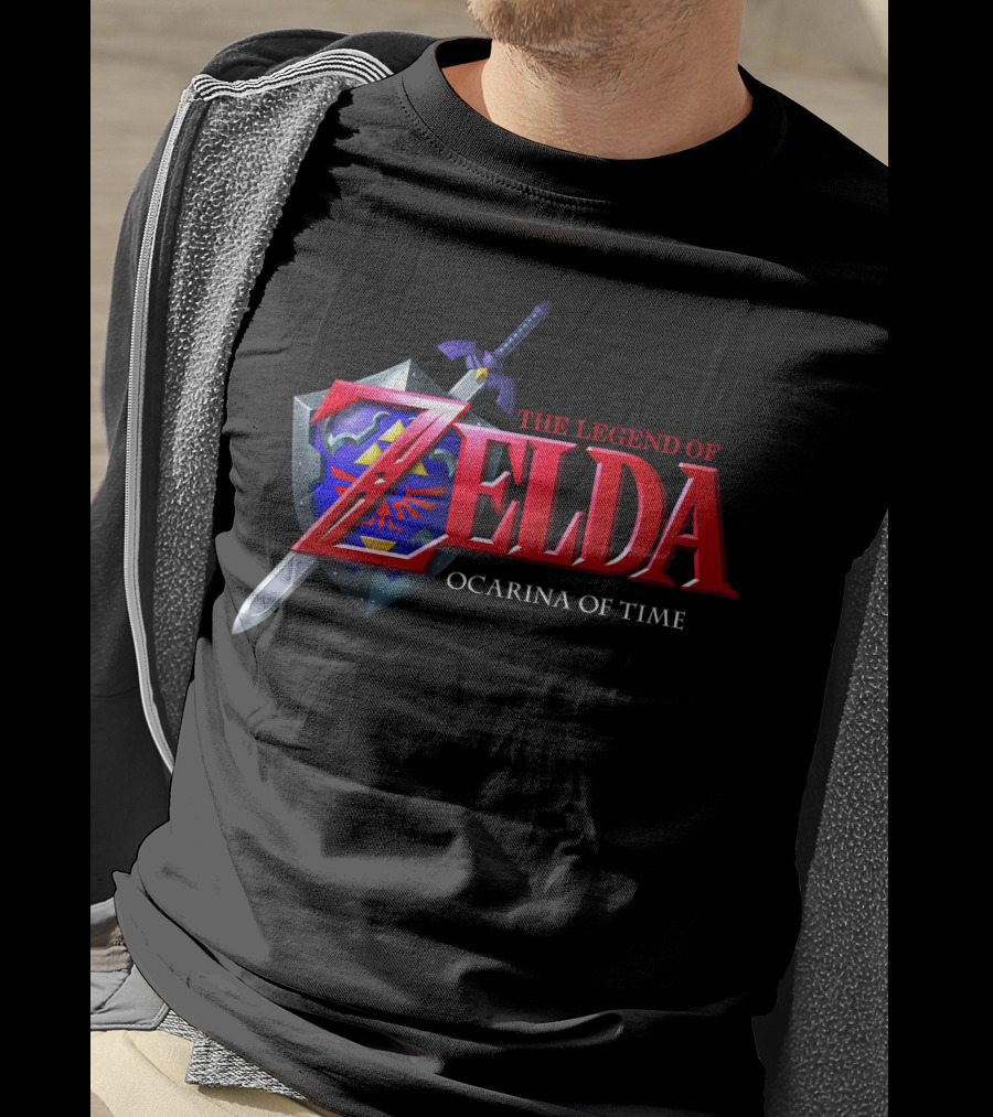 The Legend Of Zelda Ocarina Of Time Master Sword Hylian Shield Emblem T-Shirt