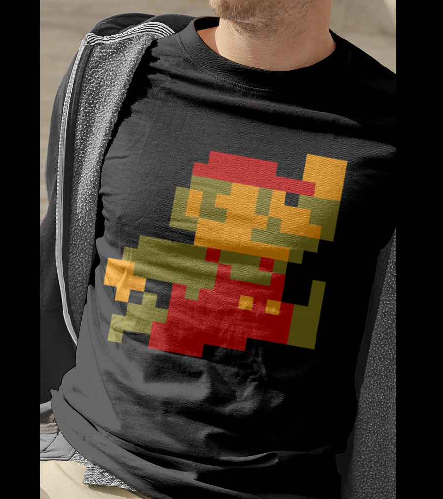Classic 8-Bit Mario Pixel Art Character T-Shirt