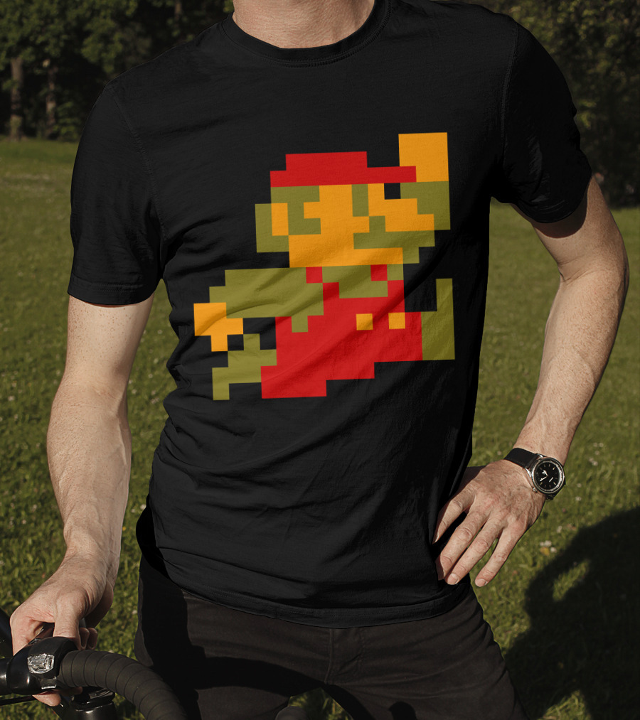 Classic 8-Bit Mario Pixel Art Character T-Shirt