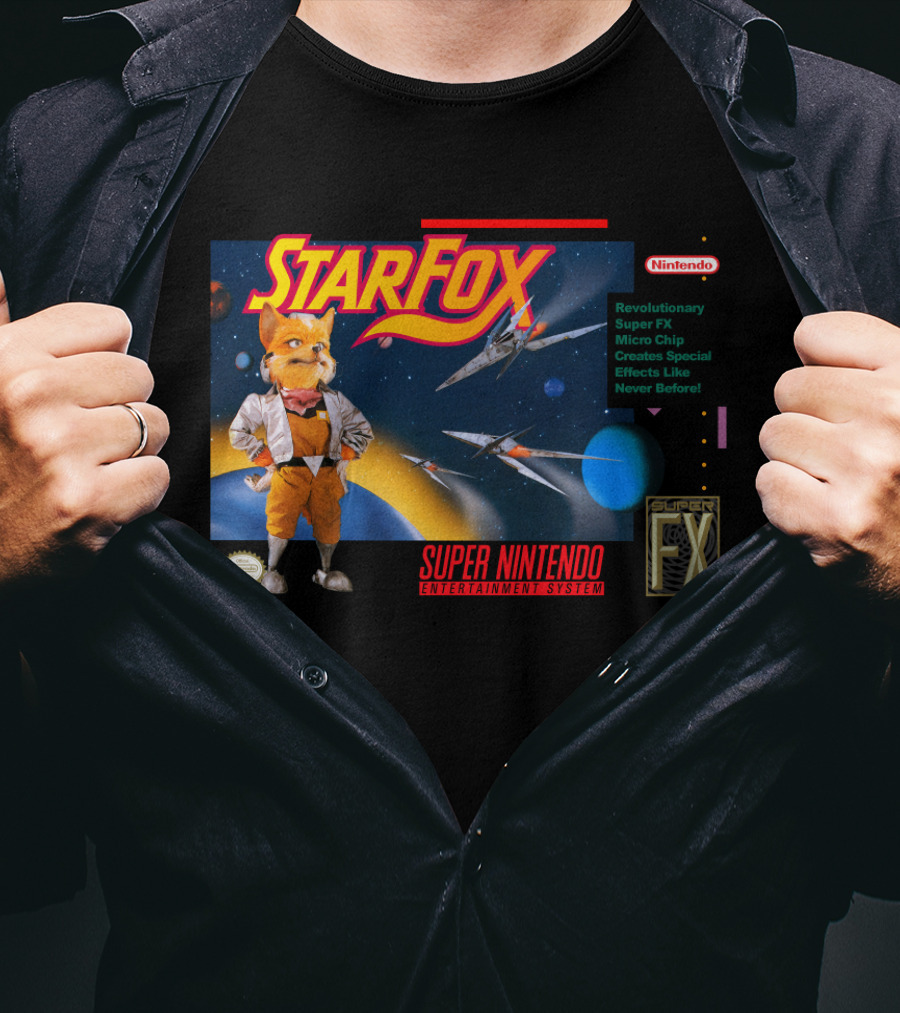 Star Fox Super Nintendo Entertainment System Super FX Chip Nintendo Game Box T-Shirt