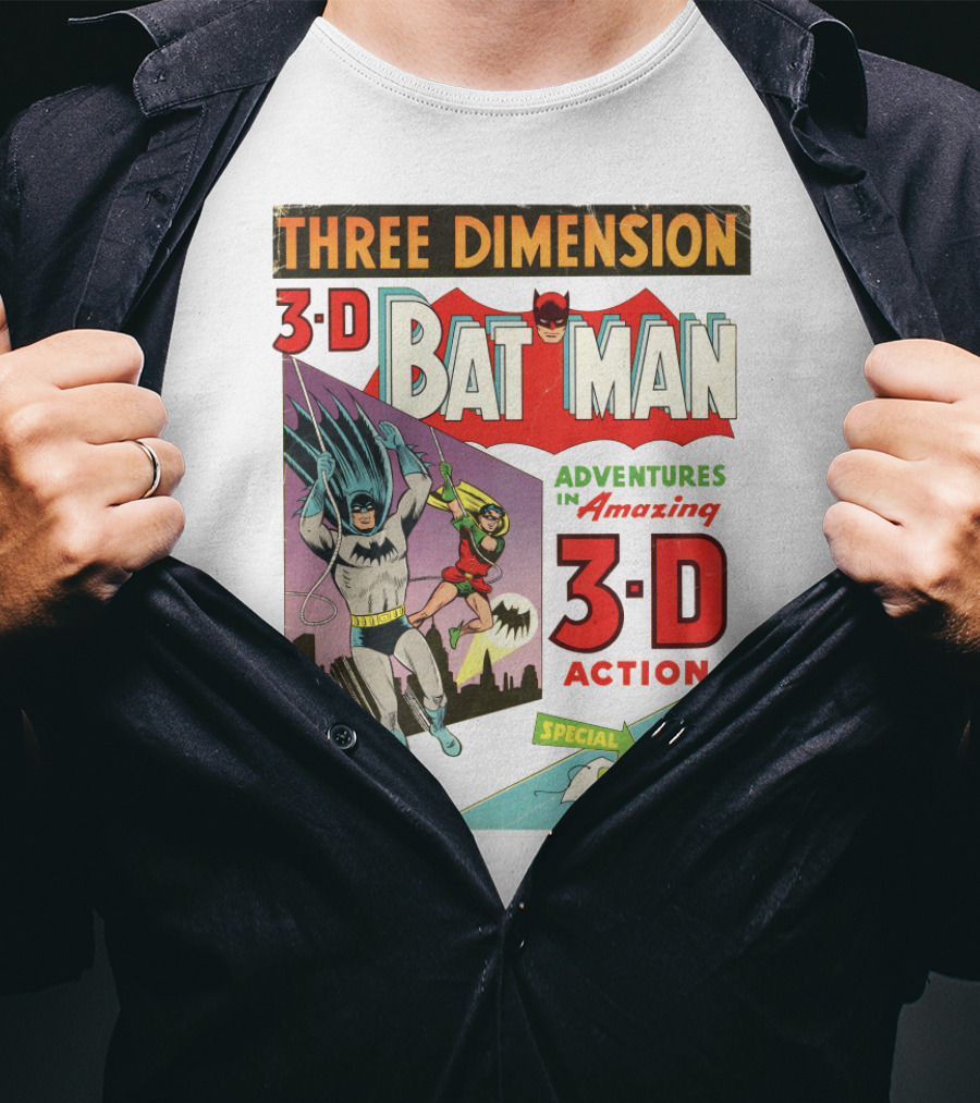 Three Dimension 3-D Batman Adventures In Amazing 3-D Action Special Batman's Own 3-D Glasses T-Shirt