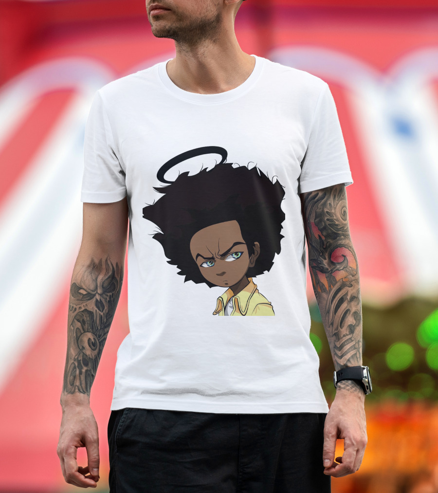 TBD7 Boondocks Huey Freeman Anime Halo T-Shirt