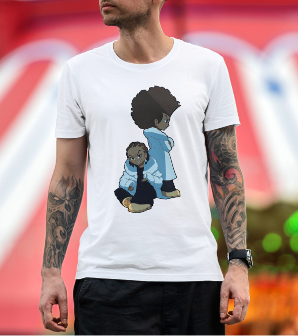Premium T-Shirt: The Boondocks Huey and Riley Characters T-Shirt The Boondocks Huey and Riley Characters T-Shirt