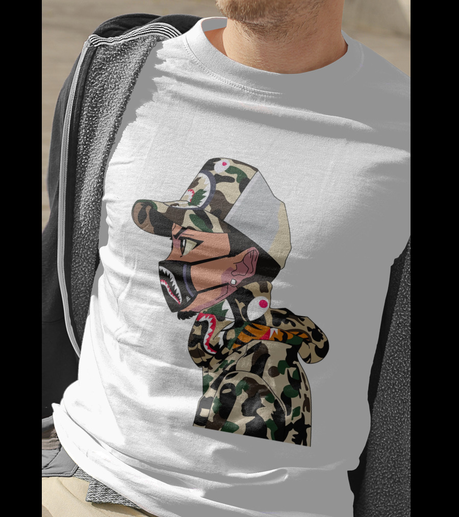 The Boondocks GT Camo Shark Face Mask Hat Hoodie Anime T-Shirt