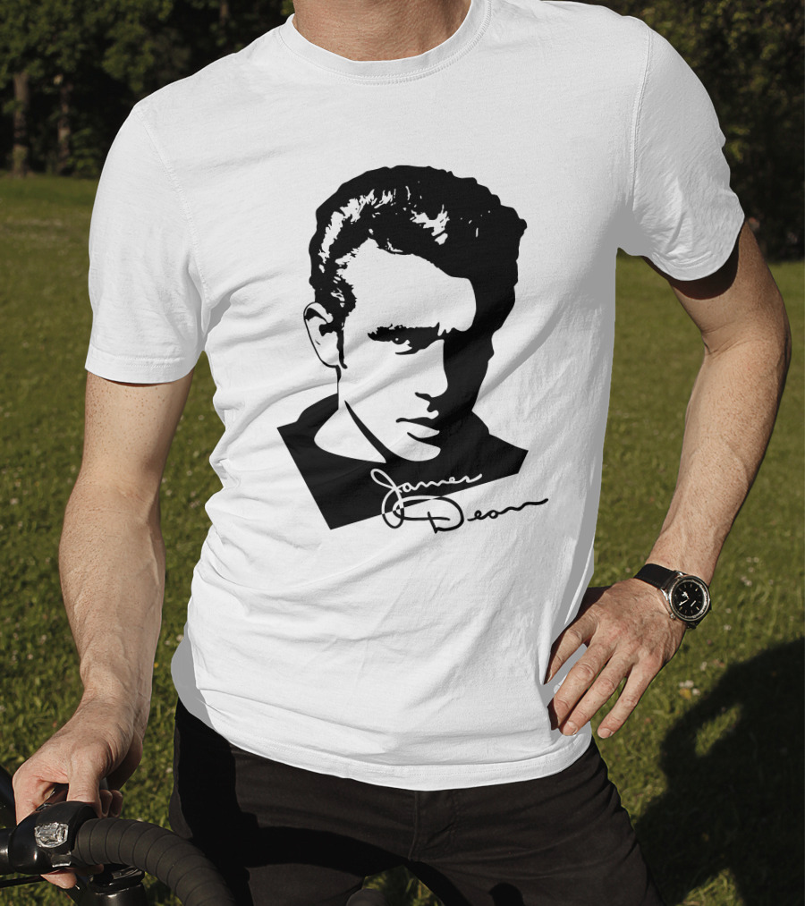 James Dean Portrait With Signature T-Shirt
