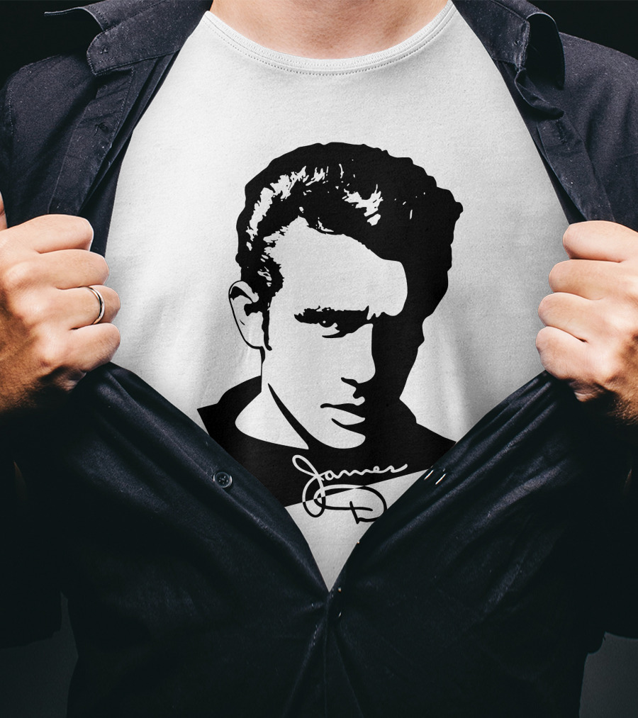 James Dean Portrait With Signature T-Shirt