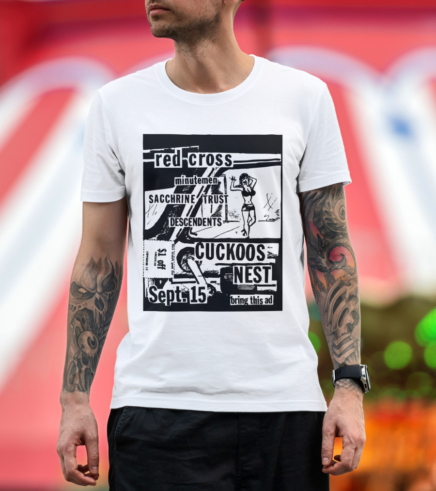 Red Cross Minutemen Sacchrine Trust Descendents Cuckoos Nest Sept 15 T-Shirt