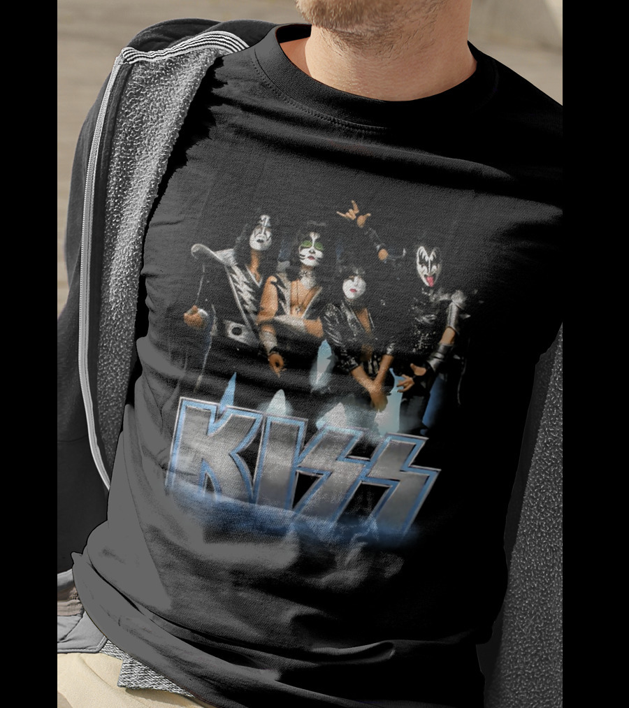 KISS Band Iconic Rock Group Members Face Paint And Costumes T-Shirt