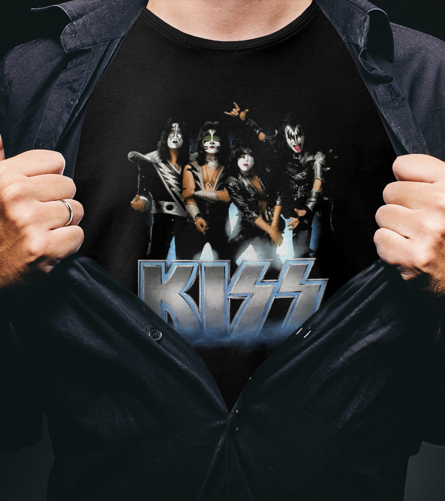 KISS Band Iconic Rock Group Members Face Paint And Costumes T-Shirt