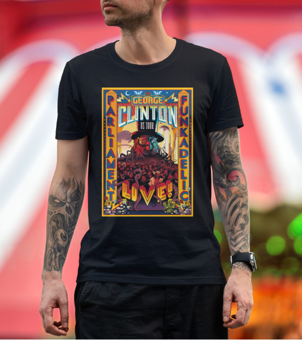 Premium T-Shirt: George Clinton Parliament Funkadelic US Tour Live T-Shirt George Clinton Parliament Funkadelic US Tour Live T-Shirt