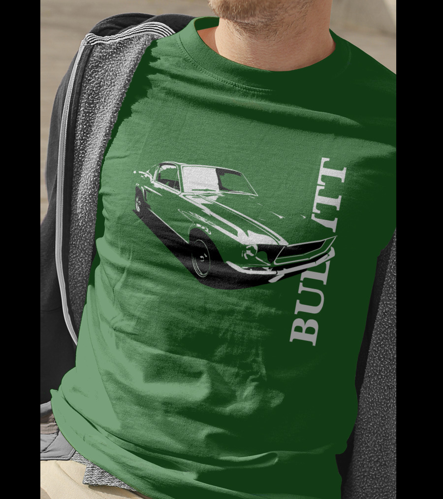 Bullitt Classic Car Green Mustang T-Shirt