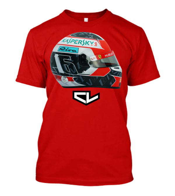 Kaspersky Riva Hublot Ferrari F1 Helmet CL Charles Leclerc 16 T-Shirt