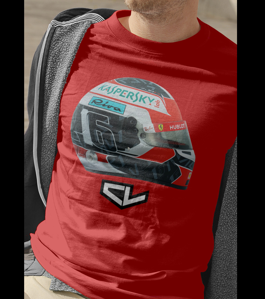 Kaspersky Riva Hublot Ferrari F1 Helmet CL Charles Leclerc 16 T-Shirt