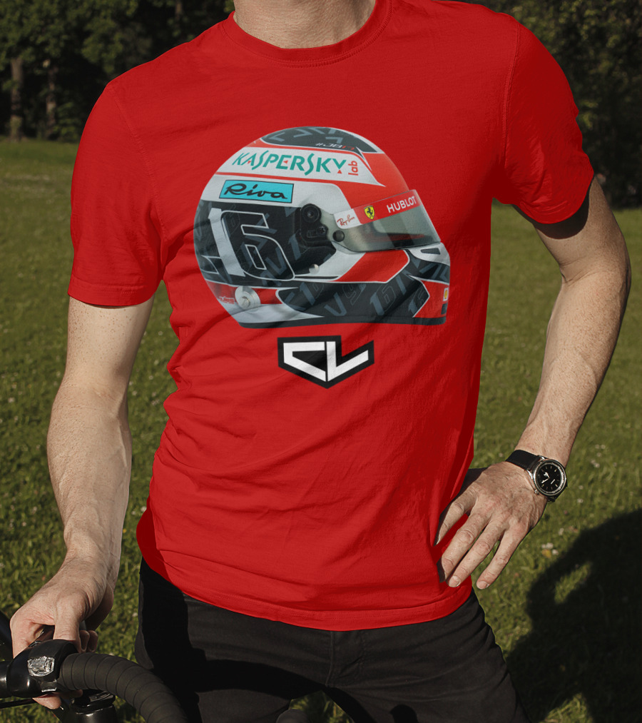 Kaspersky Riva Hublot Ferrari F1 Helmet CL Charles Leclerc 16 T-Shirt