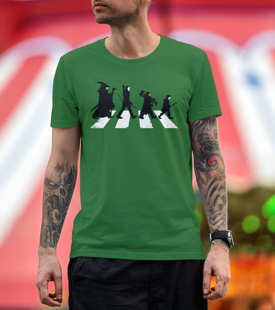 The Lord of the Rings Characters Abbey Road Crossover T-Shirt