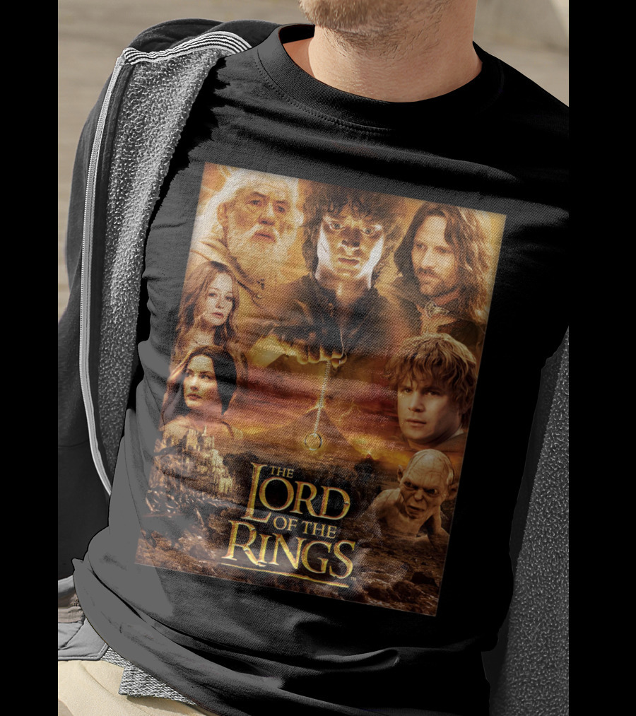 The Lord Of The Rings Gandalf Frodo Aragorn Sam Gollum Movie T-Shirt