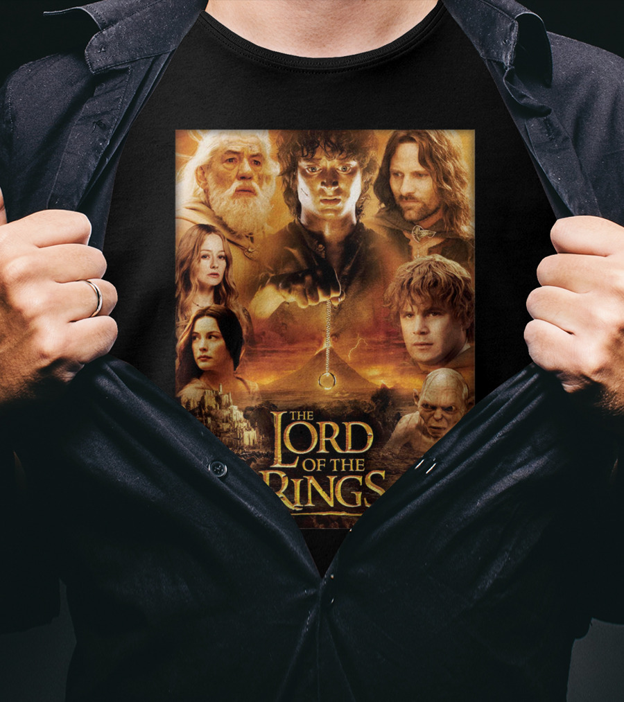 The Lord Of The Rings Gandalf Frodo Aragorn Sam Gollum Movie T-Shirt