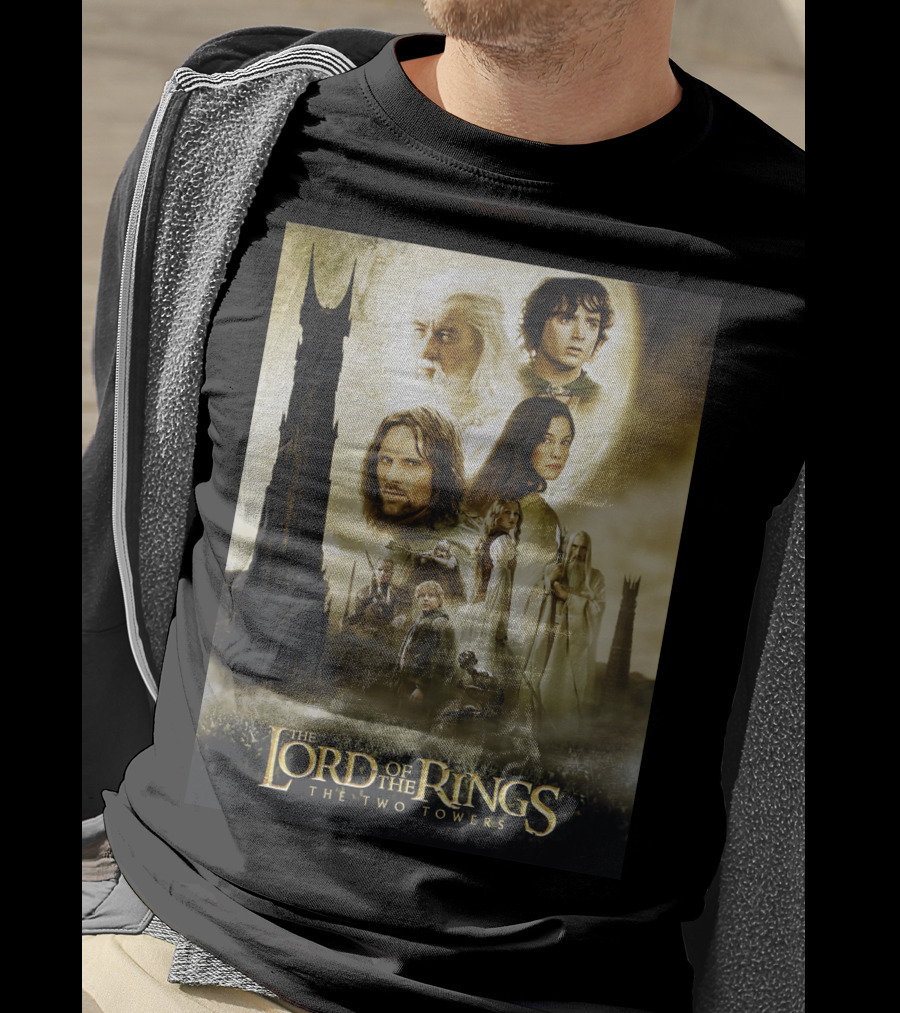 The Lord Of The Rings The Two Towers Movie Characters And Towers T-Shirt