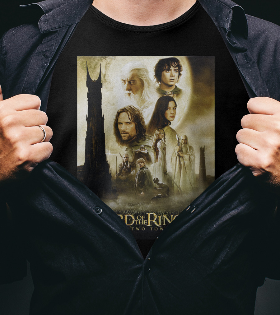 The Lord Of The Rings The Two Towers Movie Characters And Towers T-Shirt