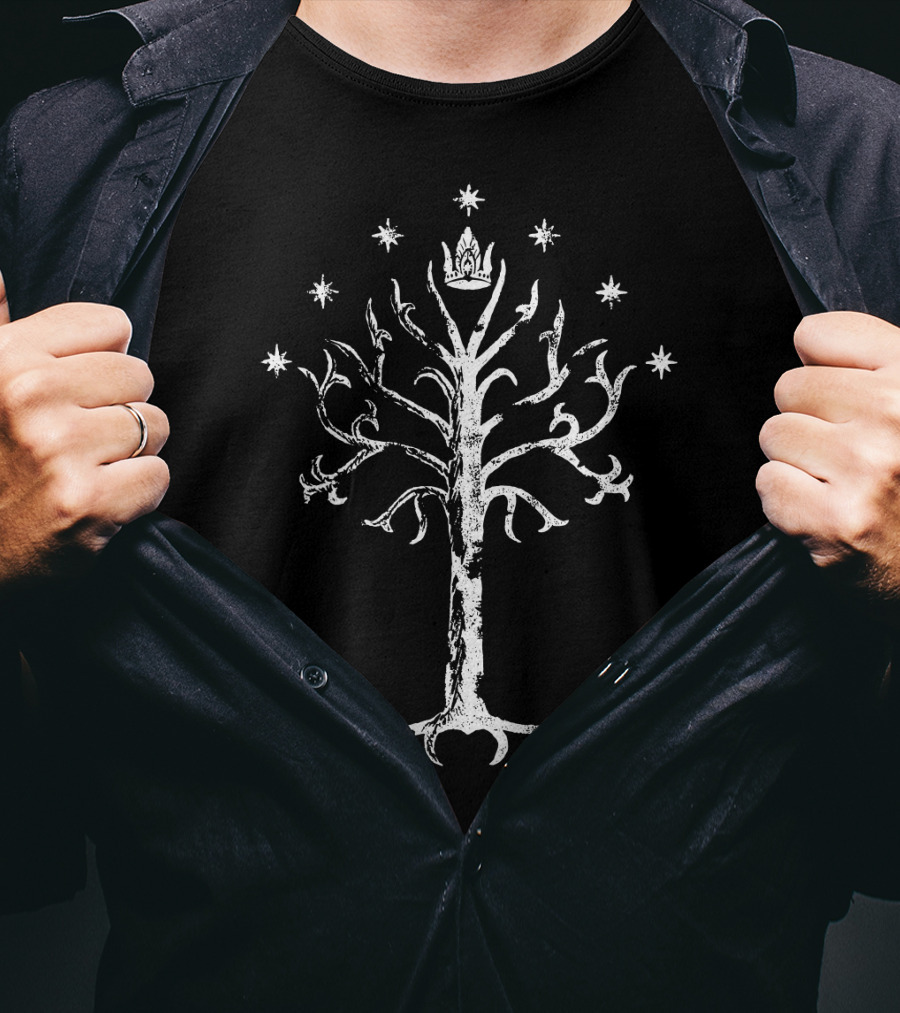 Lord Of The Rings Gondor White Tree And Stars T-Shirt