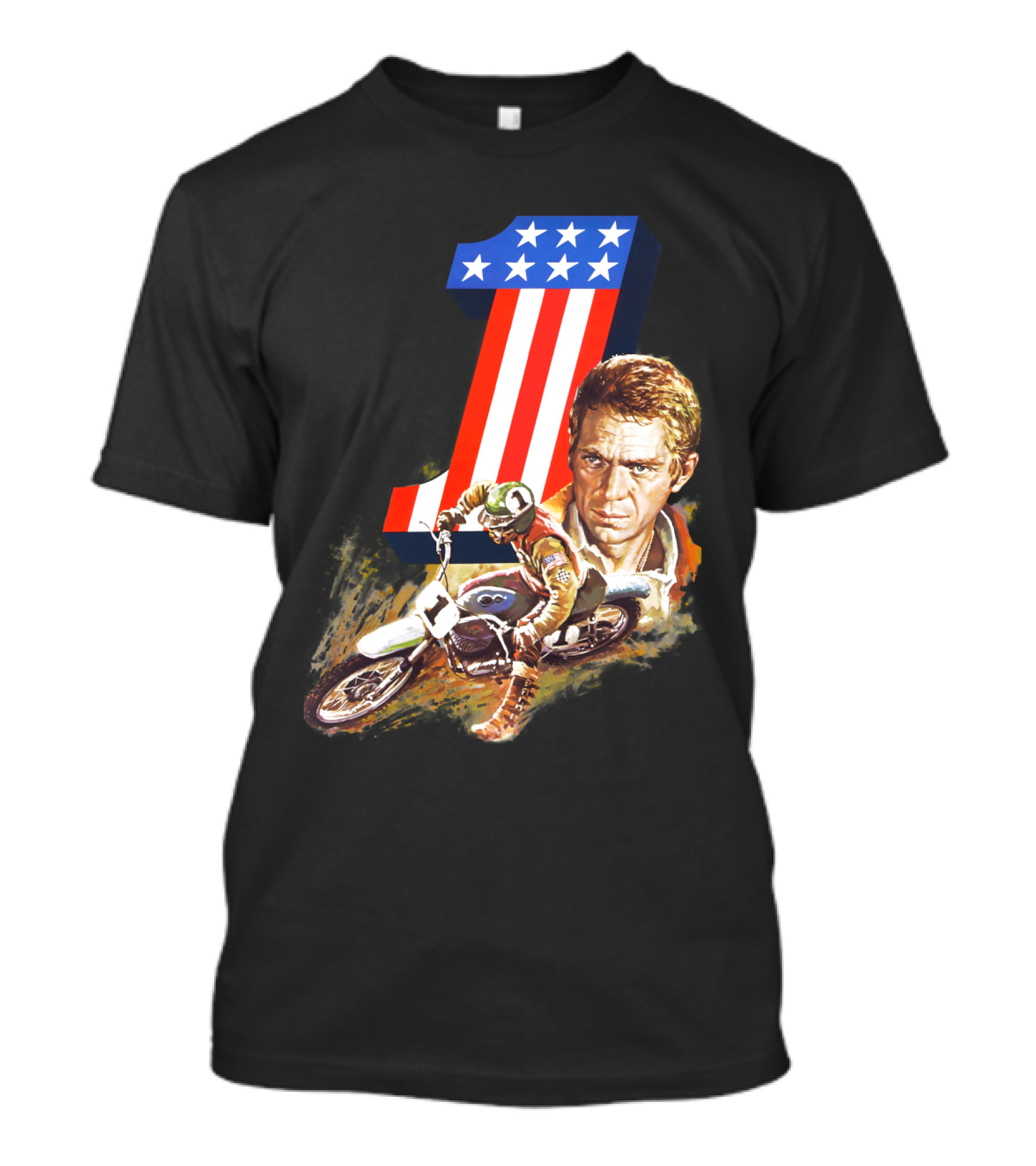 Steve McQueen Motorcycle Number One On Any Sunday T-Shirt