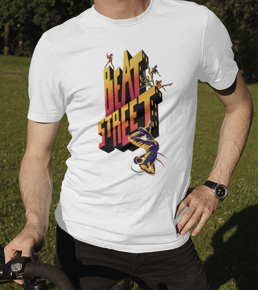 Beat Street Breakdancing Silhouette Graffiti Style Retro T-Shirt