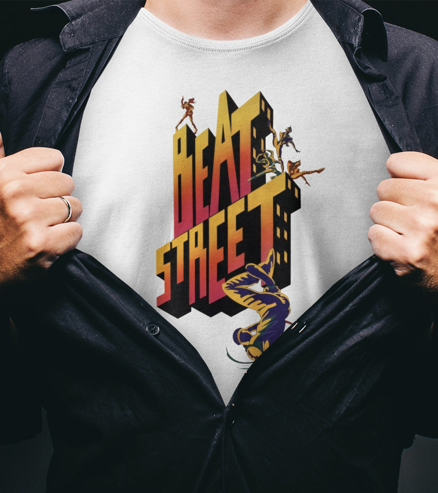 Beat Street Breakdancing Silhouette Graffiti Style Retro T-Shirt