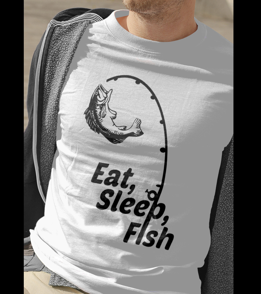 Eat Sleep Fish Fishing Rod And Jumping Fish T-Shirt