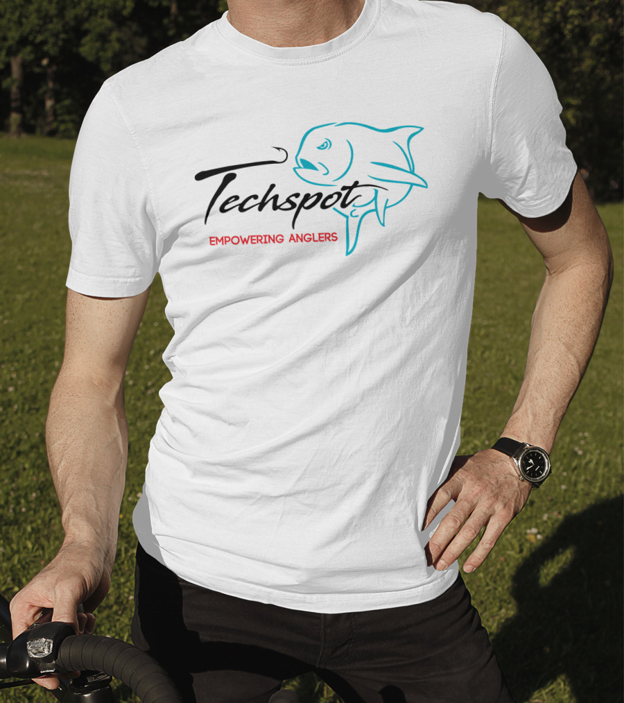 Techspot Empowering Anglers With Fish Icon T-Shirt