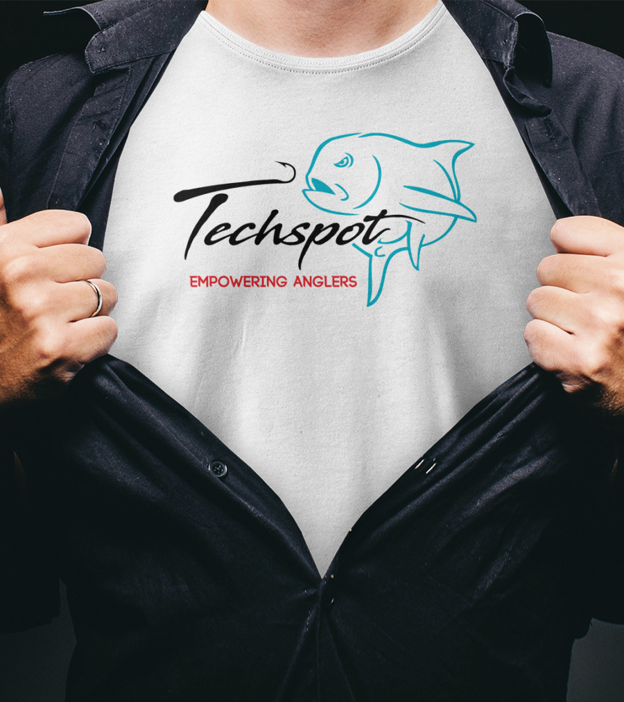 Techspot Empowering Anglers With Fish Icon T-Shirt