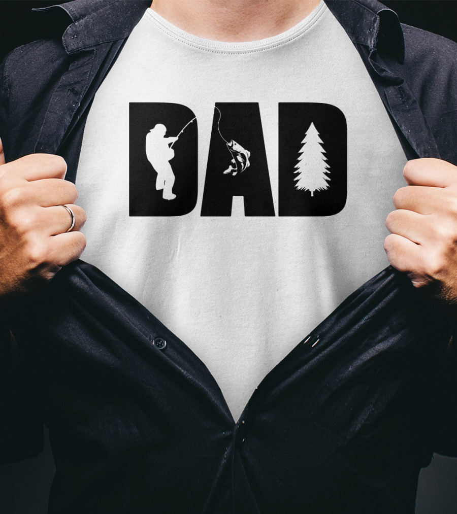 Dad Fishing Nature Tree T-Shirt