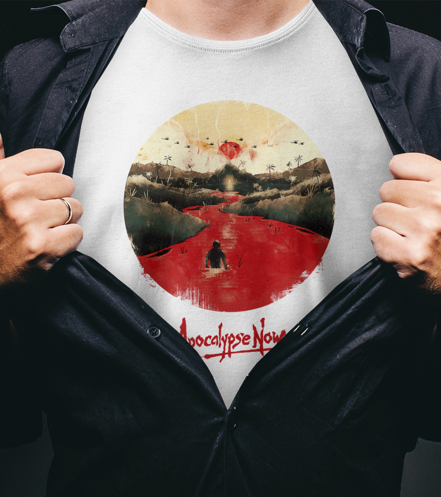 15 Helicopters Jungle River Apocalypse Now T-Shirt