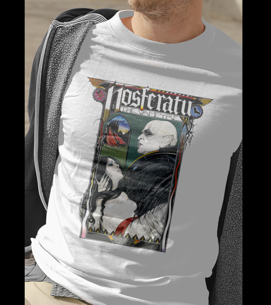 Nosferatu The Vampire Horror Classic Design With Gothic Imagery And Dramatic Portraits T-Shirt