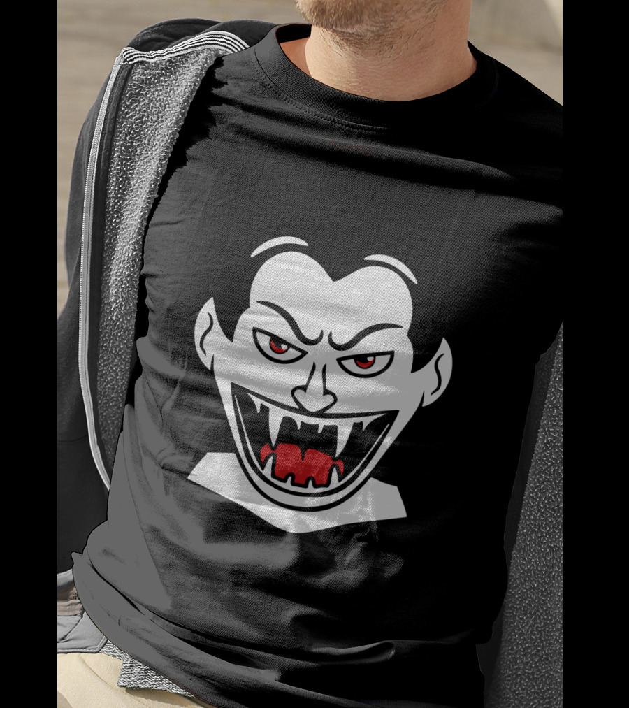 Vampire Halloween Creepy Face Fangs T-Shirt