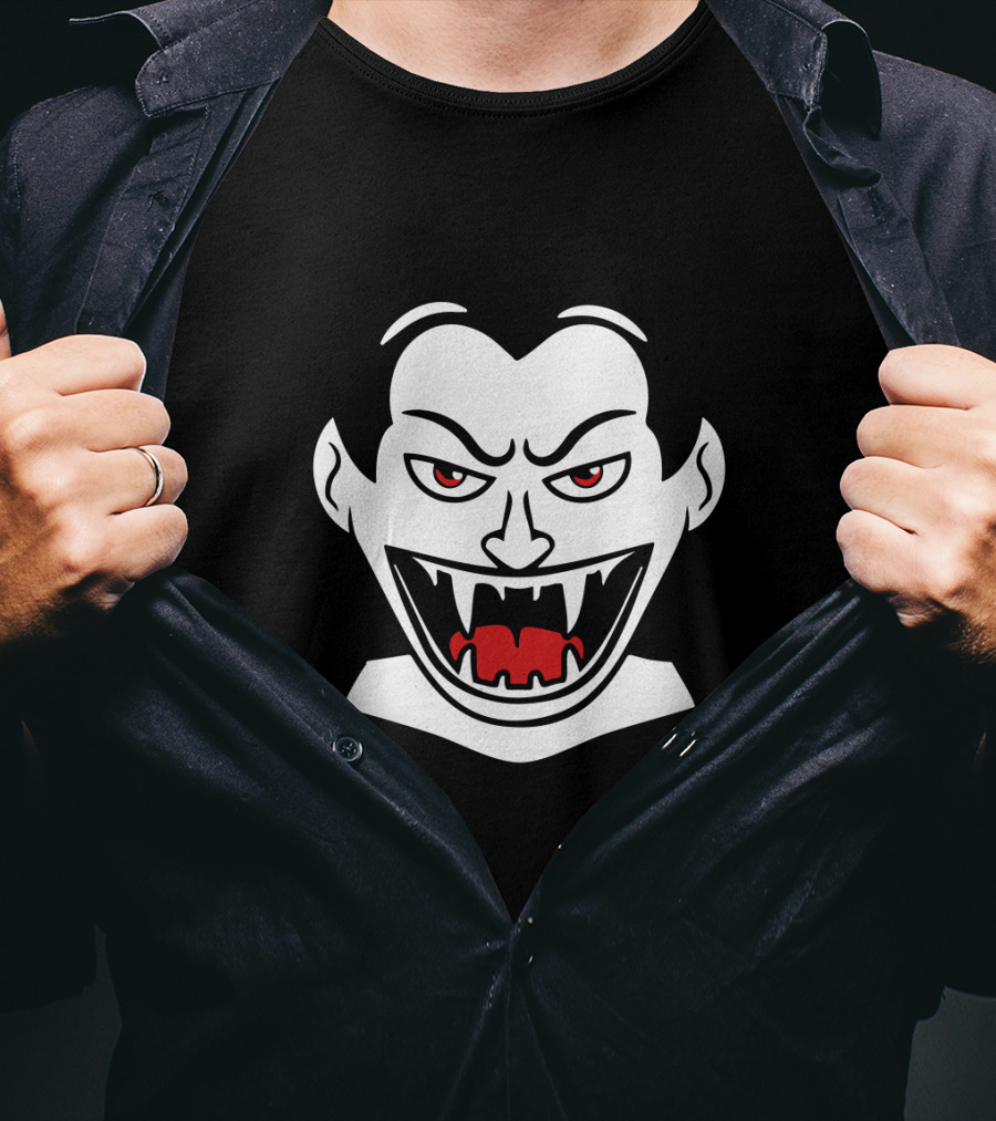 Vampire Halloween Creepy Face Fangs T-Shirt