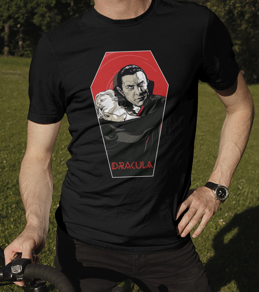 Dracula 1931 Bela Lugosi Vampire Horror Coffin Red Black Iconic Film T-Shirt