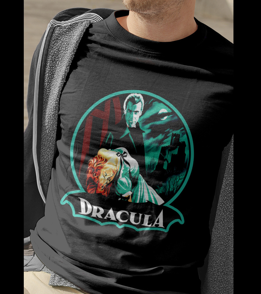 Dracula Bela Lugosi Vintage Horror Gothic Castle Dark Moonlit Night T-Shirt