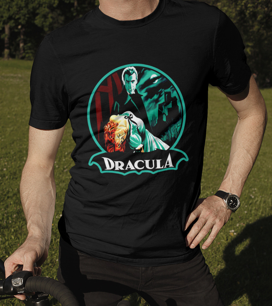 Dracula Bela Lugosi Vintage Horror Gothic Castle Dark Moonlit Night T-Shirt