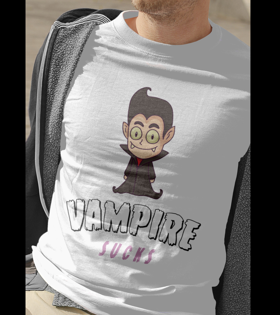 Halloween Season Greetings Vampire Sucks Cartoony Character T-Shirt